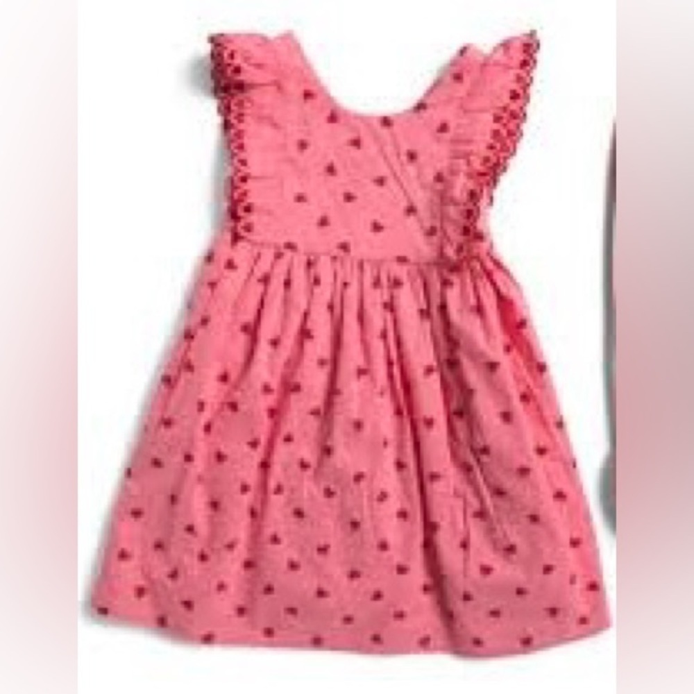 Isaac Mizrahi Pink Heart Flutter Sleeve Dress Size 12 months